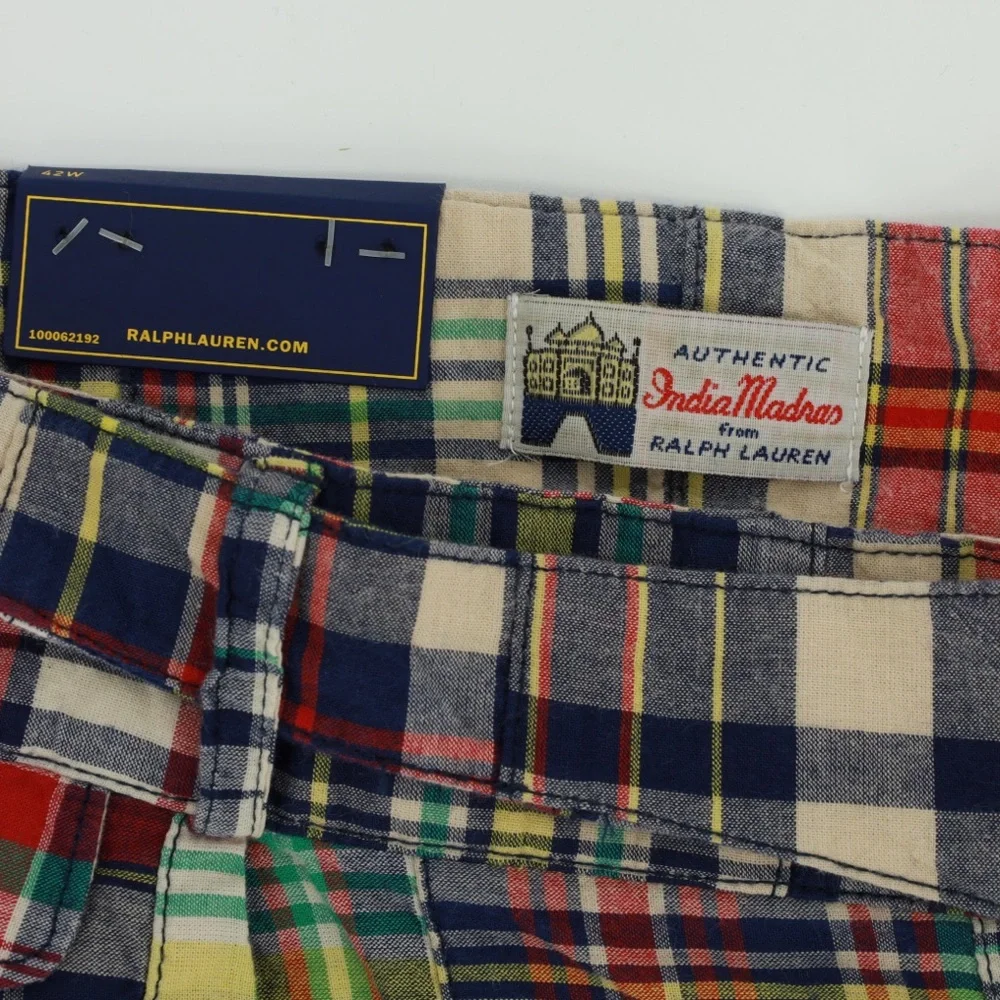 POLO RALPH LAUREN AUTHENTIC‎ INDIA MADRAS PLAID PATCHWORK SHORTS